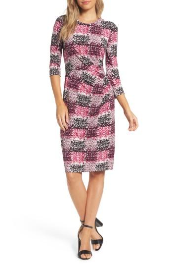 Petite Women's Eliza J Jersey Sheath Dress P - Pink