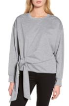 Women's Trouve Tie Front Sweatshirt, Size - Grey