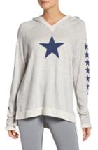 Women's Hard Tail Star Print Hoodie - White