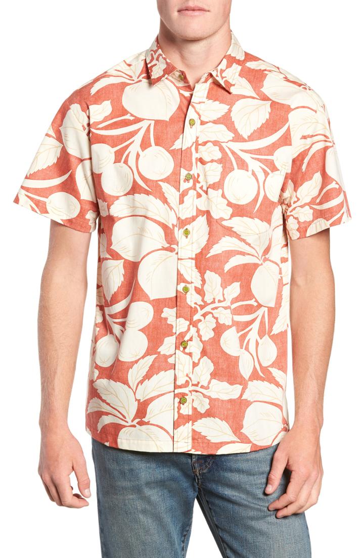 Men's Kahala Shade Tree Classic Fit Print Sport Shirt, Size - Red