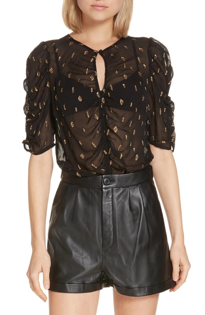 Women's A.l.c. Minka Metallic Knit Turtleneck