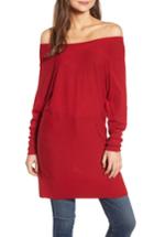 Women's Trouve Off The Shoulder Sweater Tunic - Red