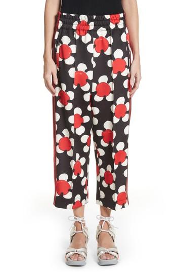Women's Marc Jacobs Floral Print Crop Track Pants - Red