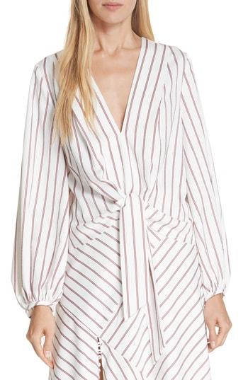 Women's Nicholas Stripe Tie Front Blouse - White