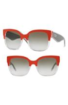 Women's Burberry 56mm Cat Eye Sunglasses - Grey/ Red Gradient