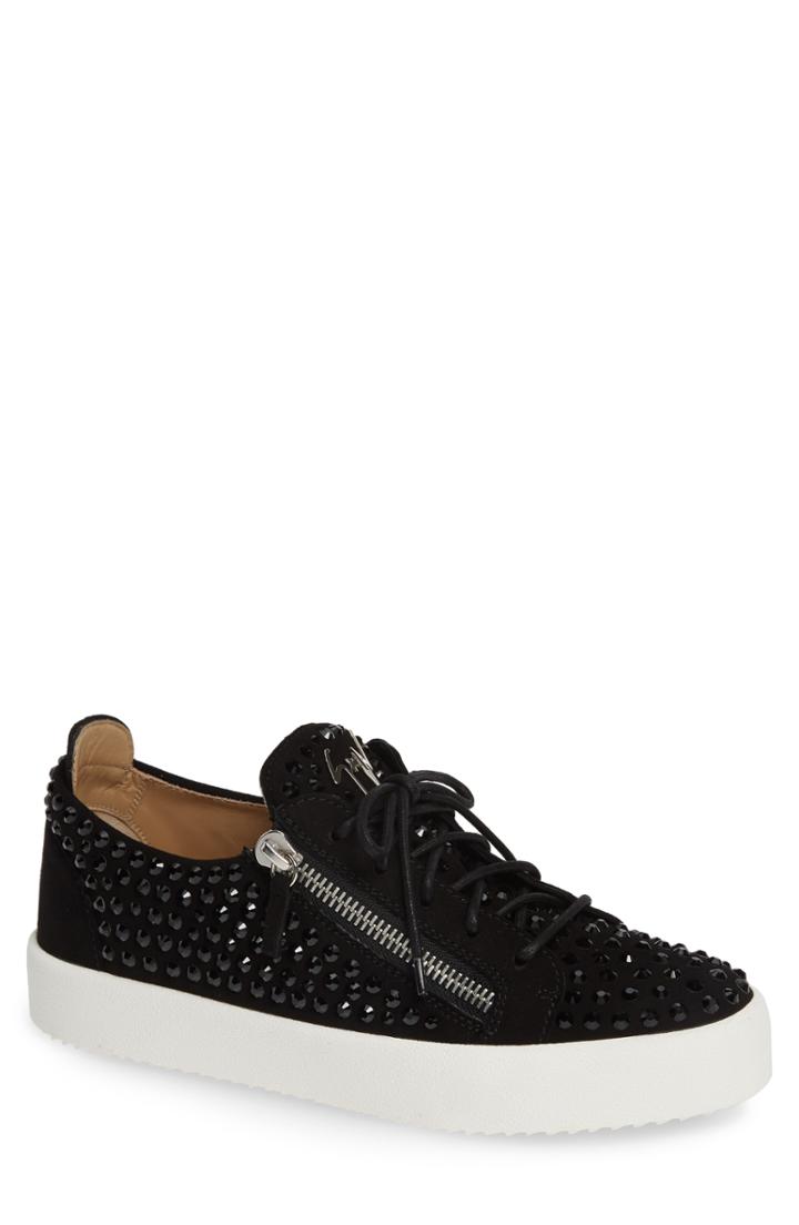 Men's Giuseppe Zanotti Crystal Low Top Sneaker Us / 39eu - Black