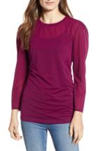 Women's Hinge Ruched Long Sleeve Top, Size - Purple