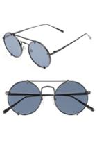 Women's Bonnie Clide Pico 51mm Round Browbar Sunglasses - Gravity Black