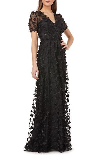 Women's Carmen Marc Valvo Infusion 3d Novelty Gown