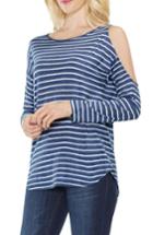Women's Two By Vince Camuto Rapid Stripe Top, Size - Blue