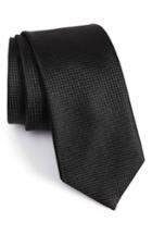 Men's Boss Solid Silk Tie, Size - Black