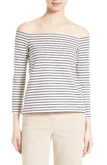 Women's Theory Aprine K Classic Stripe Off The Shoulder Top