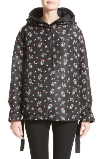Women's Moncler Mirtus Floral Print Down Jacket - Black