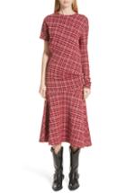 Women's Calvin Klein 205w39nyc Tartan Asymmetrical Dress Us / 42 It - Red