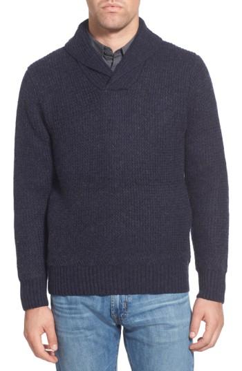 Men's Schott Nyc Regular Fit Shawl Collar Sweater, Size - Blue
