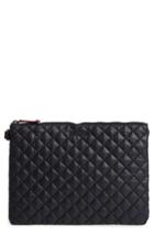 Mz Wallace Metro Quilted Oxford Nylon Zip Pouch, Size - Black