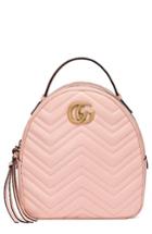 Gucci Gg Marmont Matelasse Quilted Leather Backpack - Pink