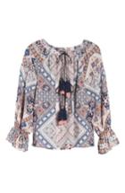 Women's Kas New York Belfast Ikat Peasant Blouse - Blue