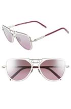 Women's Calvin Klein 57mm Aviator Sunglasses - White