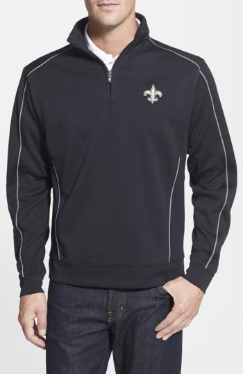 Men's Cutter & Buck New Orleans Saints - Edge Drytec Moisture Wicking Half Zip Pullover