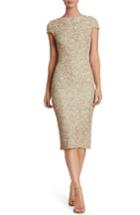 Women's Dress The Population Marcella Sequin Midi Dress - Beige