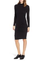 Women's Splendid Sylvie Ruched Ribbed Dress - Black