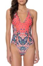 Women's Red Carter One-piece Swimsuit - Red