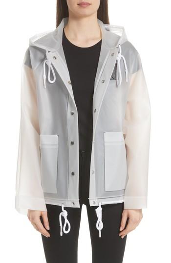 Women's Proenza Schouler Pswl Graphic Raincoat, Size - White