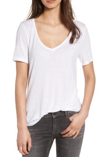 Women's Bp. Raw Edge V-neck Tee, Size - White