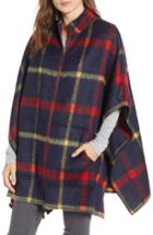 Women's Treasure & Bond Blanket Stripe Zip Cape, Size - Blue