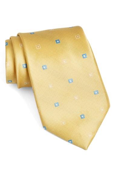 Men's Nordstrom Men's Shop Geometric Silk Tie, Size - Yellow