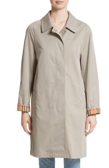 Women's Burberry Camden Cotton Car Coat - Beige