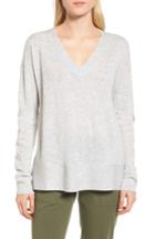 Women's Nordstrom Signature V-neck Cashmere Sweater - Grey