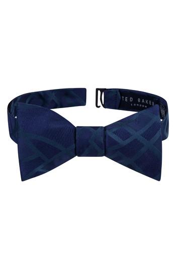 Men's Ted Baker London Delicate Abstract Silk Bow Tie, Size - Blue