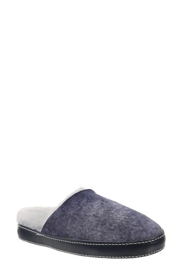 Women's Ross & Snow Linda Genuine Shearling Scuff Slipper M - Blue