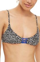 Women's Topshop Dot Print Bikini Top Us (fits Like 2-4) - Black