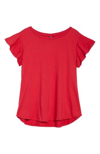 Women's Bobeau Flutter Sleeve Tee, Size - Red