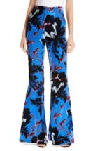 Women's Dvf Erica Floral Flare Leg Pants - Purple