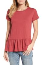 Petite Women's Caslon Peplum Tee P - Red