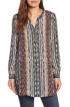 Women's Nic+zoe Color Streaks Silk Blend Tunic - Red