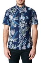 Men's 7 Diamonds Conversation Peace Floral Sport Shirt - Blue/green