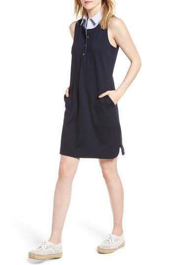 Women's 1901 Poplin Collar Knit Dress - Blue