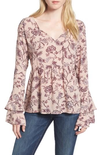 Women's Hinge Bell Sleeve Top - Pink