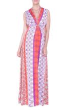 Women's Olian Empire Waist Maxi Maternity Dress - Orange
