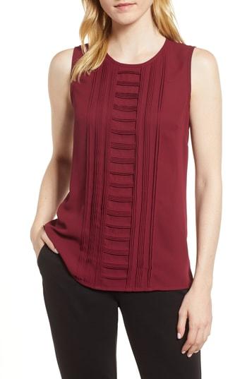 Women's Vince Camuto Pintuck Detail Top, Size - Red
