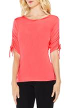 Women's Vince Camuto Ruched Elbow Sleeve Top - Orange