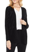 Women's Vince Camuto Open Front Pointelle Cardigan, Size - Black