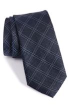 Men's Calibrate Plaid Silk Tie, Size - Blue