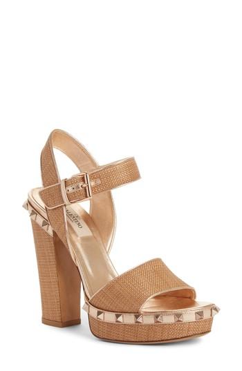 Women's Valentino Rockstud Platform Sandal Us / 40eu - Brown