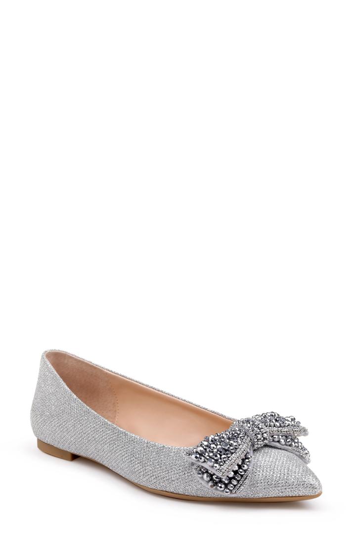 Women's Jewel Badgley Mischka Zanna Flat .5 M - Grey